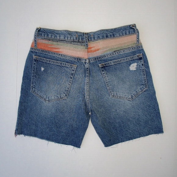 Free People Boho Jean Shorts NWT 24 Tapestry Inset - Picture 3 of 7